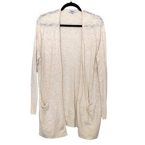 Madewell Beige Open Front Long Sleeve Pockets Cardigan Medium